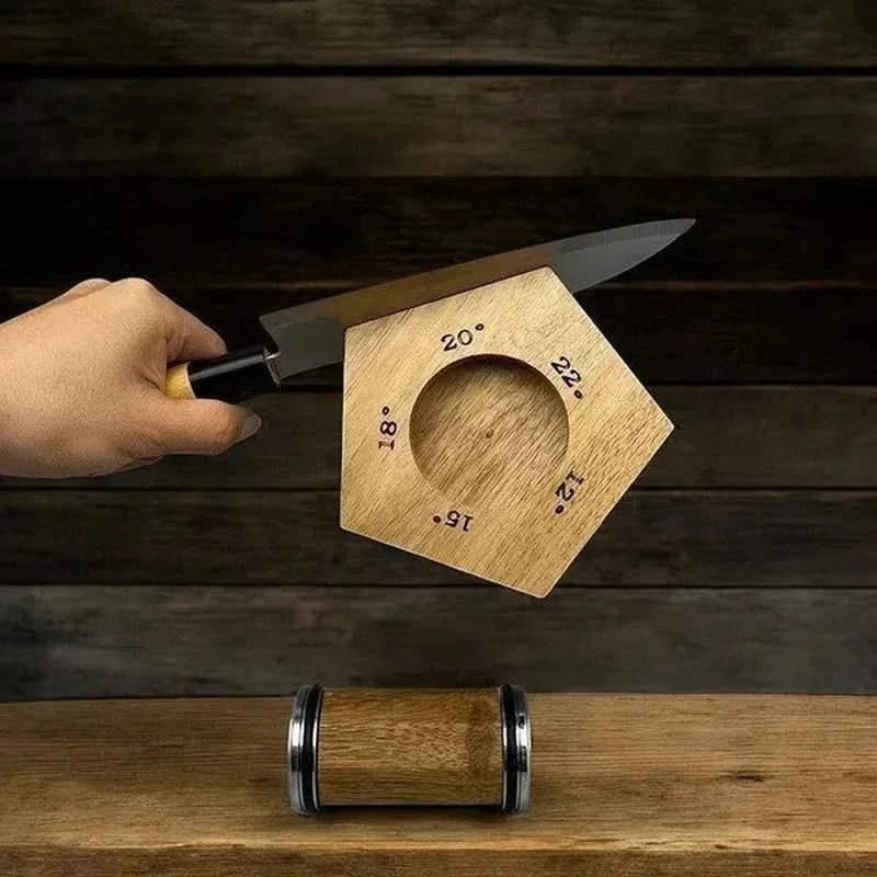 Affilacoltelli a rullo di design – angolo regolabile con pietre per affilare