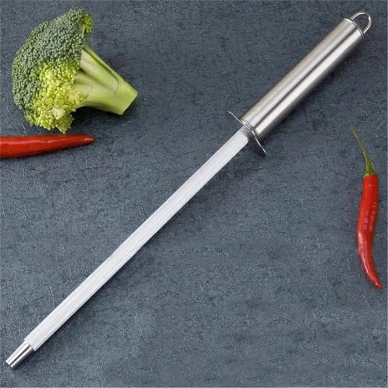 Tige d’affûtage professionnelle – 30 cm pour couteaux de cuisine et acier inoxydable Immagine